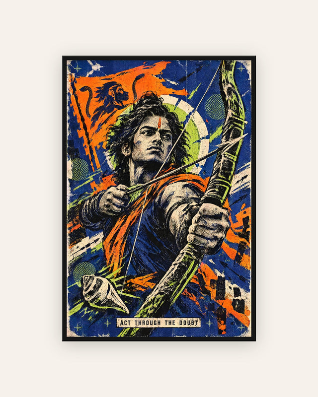 Act Through The Doubt — Arjuna Framed Poster