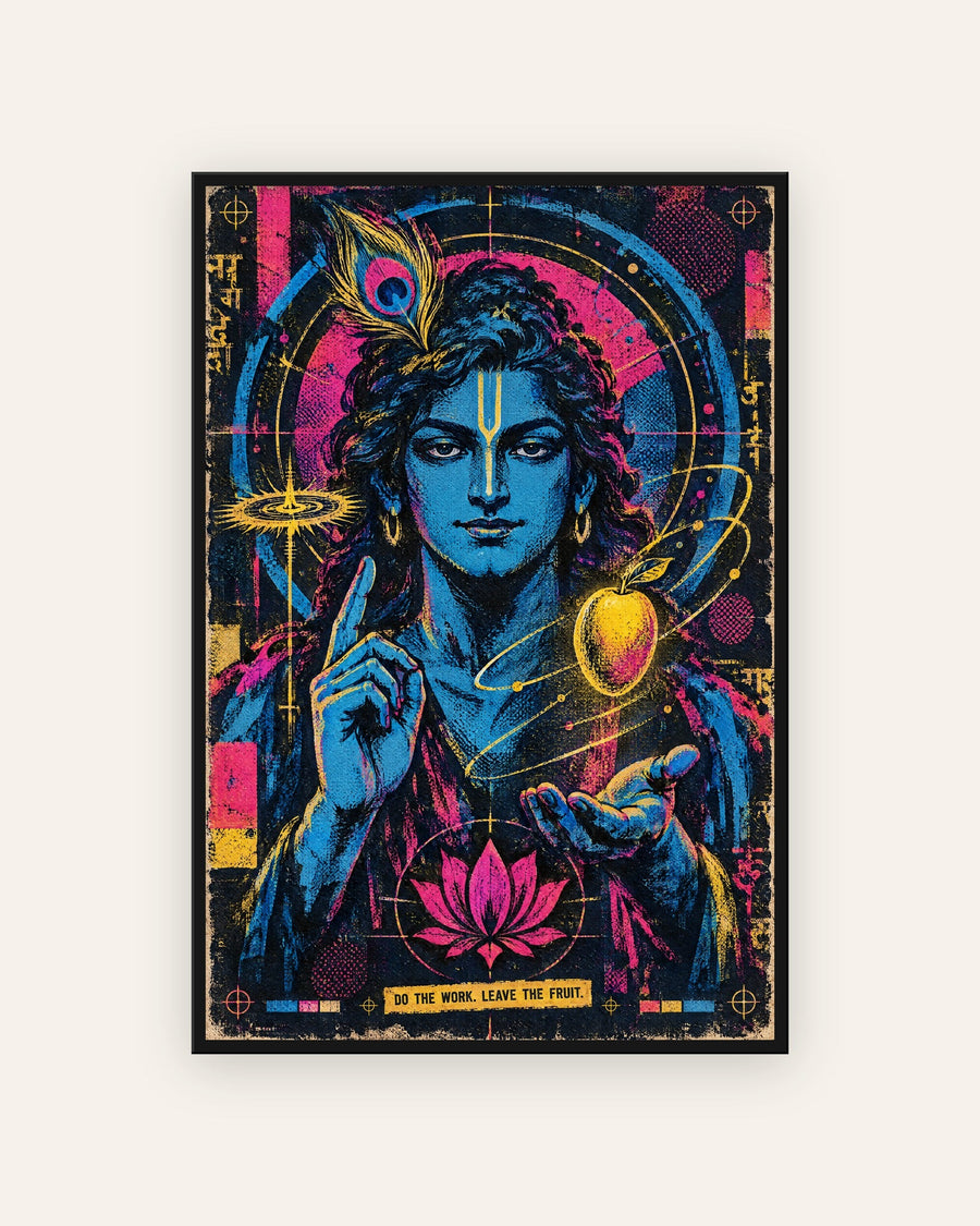 Do The Work. Leave The Fruit. — Krishna Framed Poster