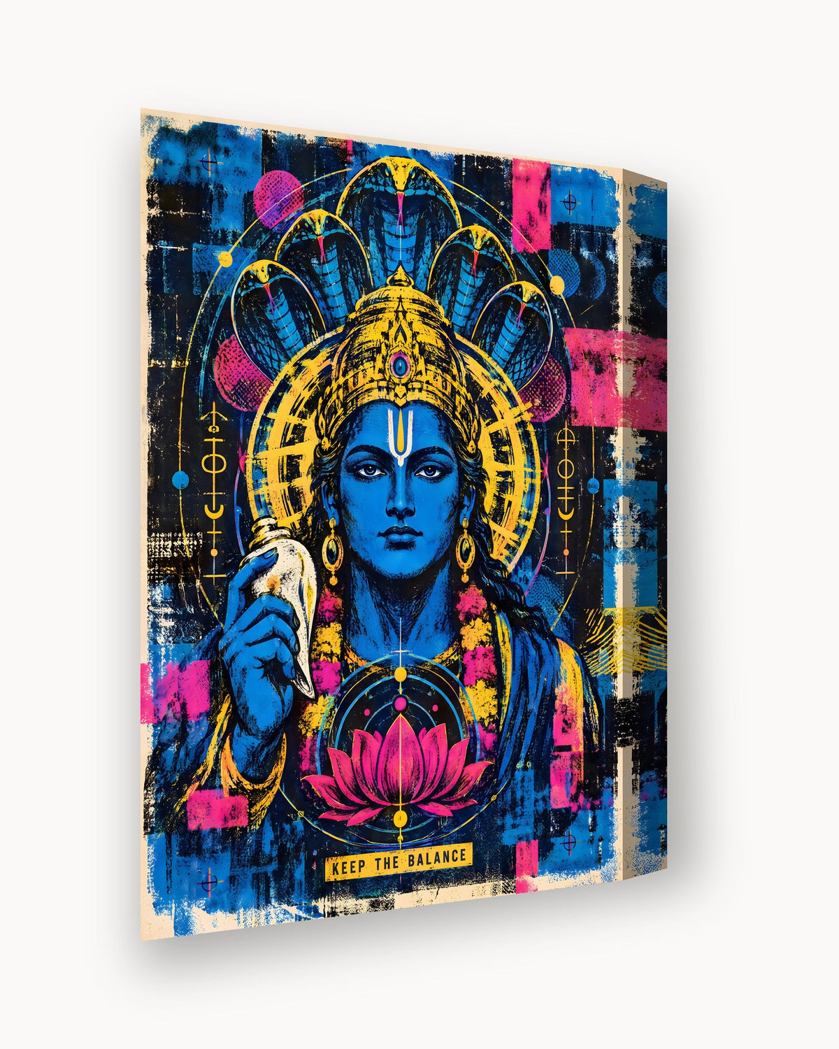 Keep The Balance – Vishnu canvas, canvas edge close-up