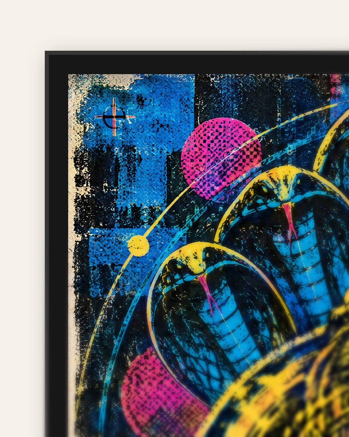 Keep The Balance – Vishnu framed poster, frame corner close-up
