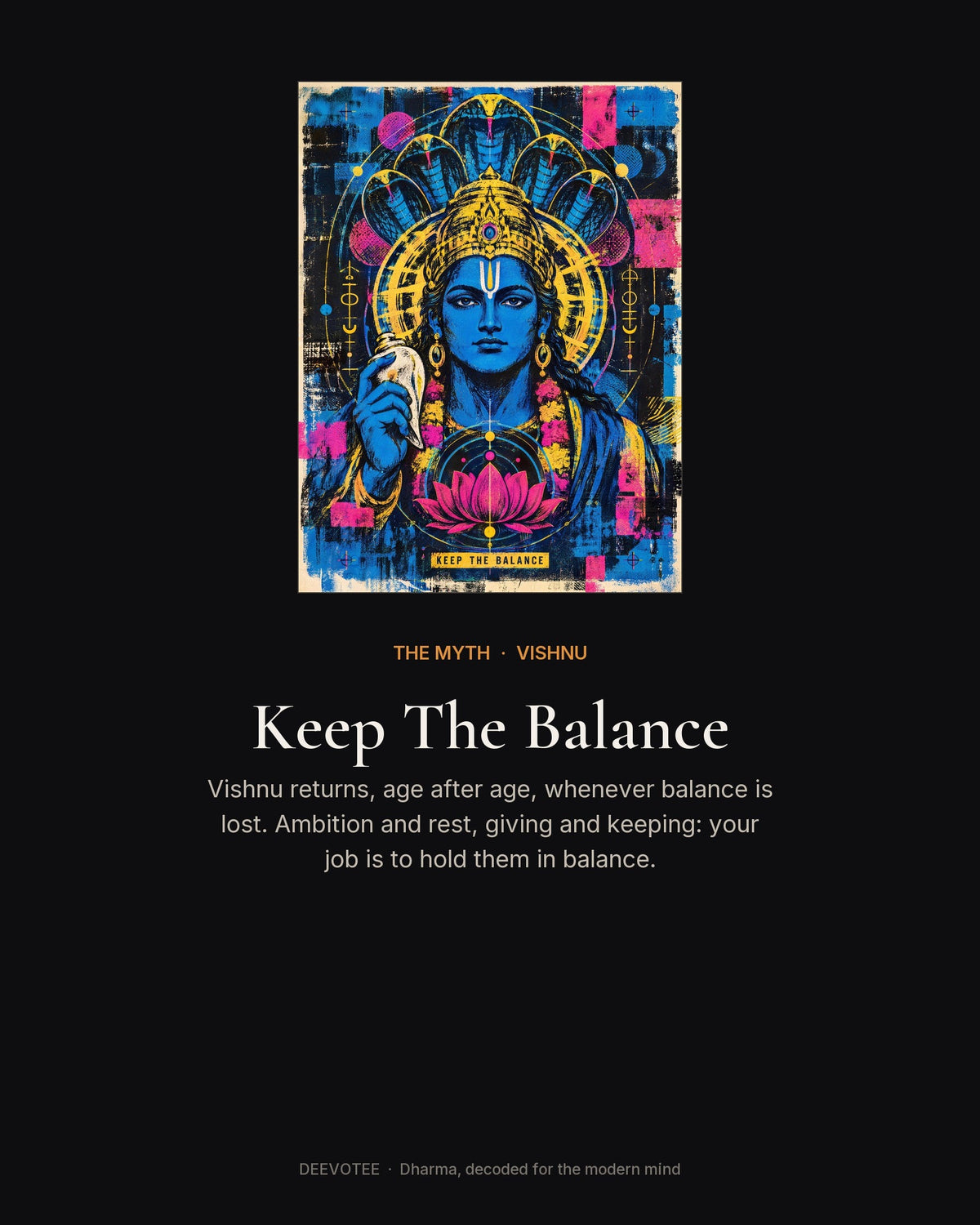 Keep The Balance – Vishnu tote bag, the myth behind the design