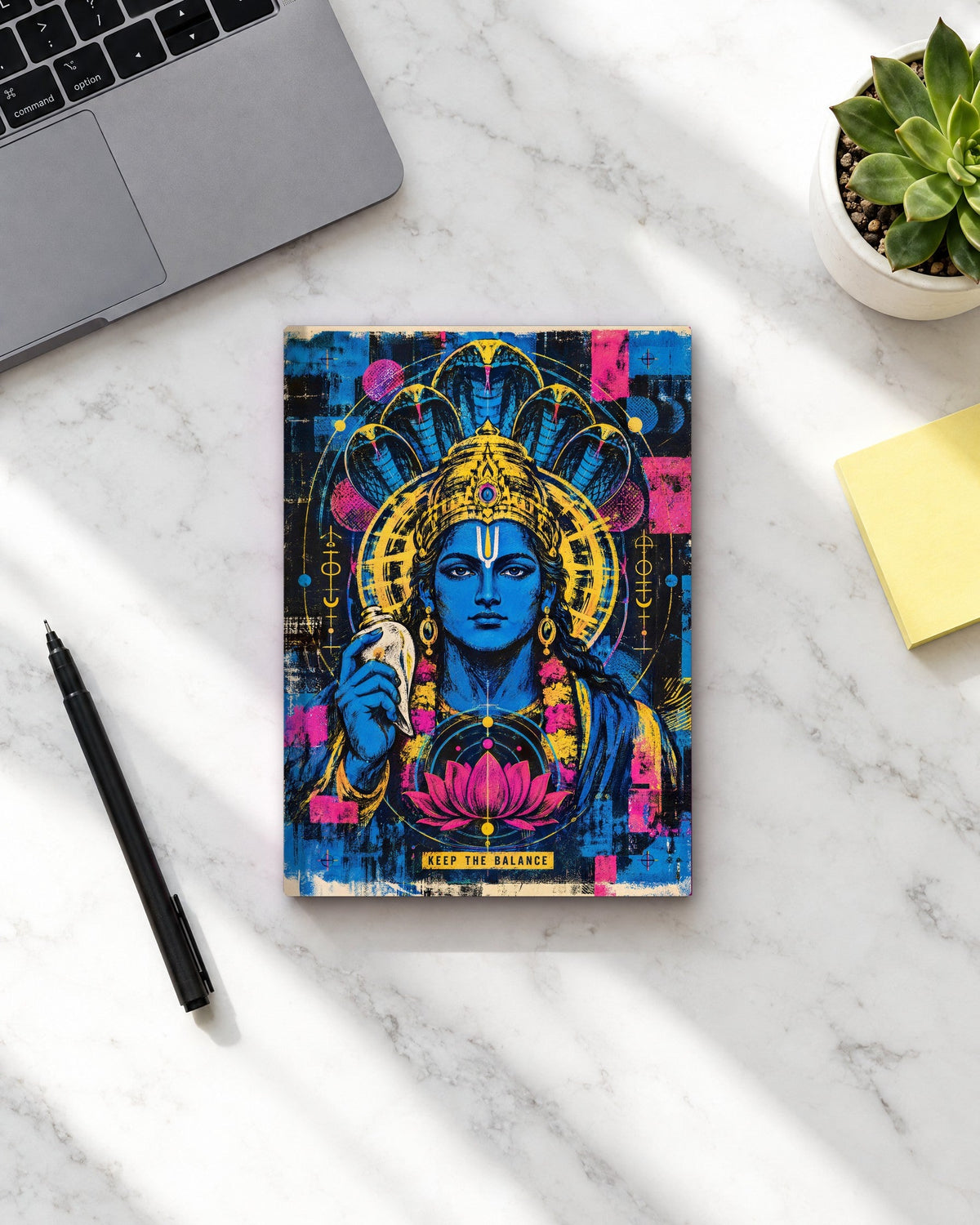 Keep The Balance – Vishnu daily planner, planner on a desk