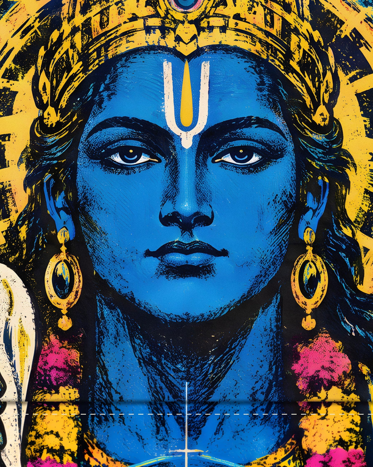 Keep The Balance – Vishnu tapestry, fabric close-up