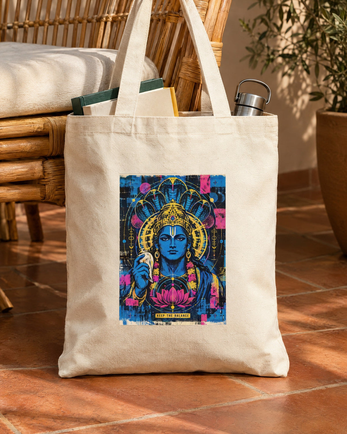 Keep The Balance – Vishnu tote bag, tote bag in use
