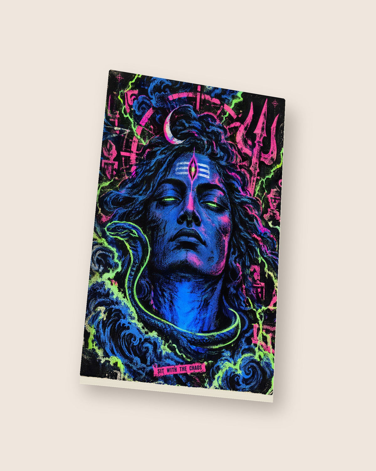 Sit With The Chaos – Shiva notebook, notebook at an angle