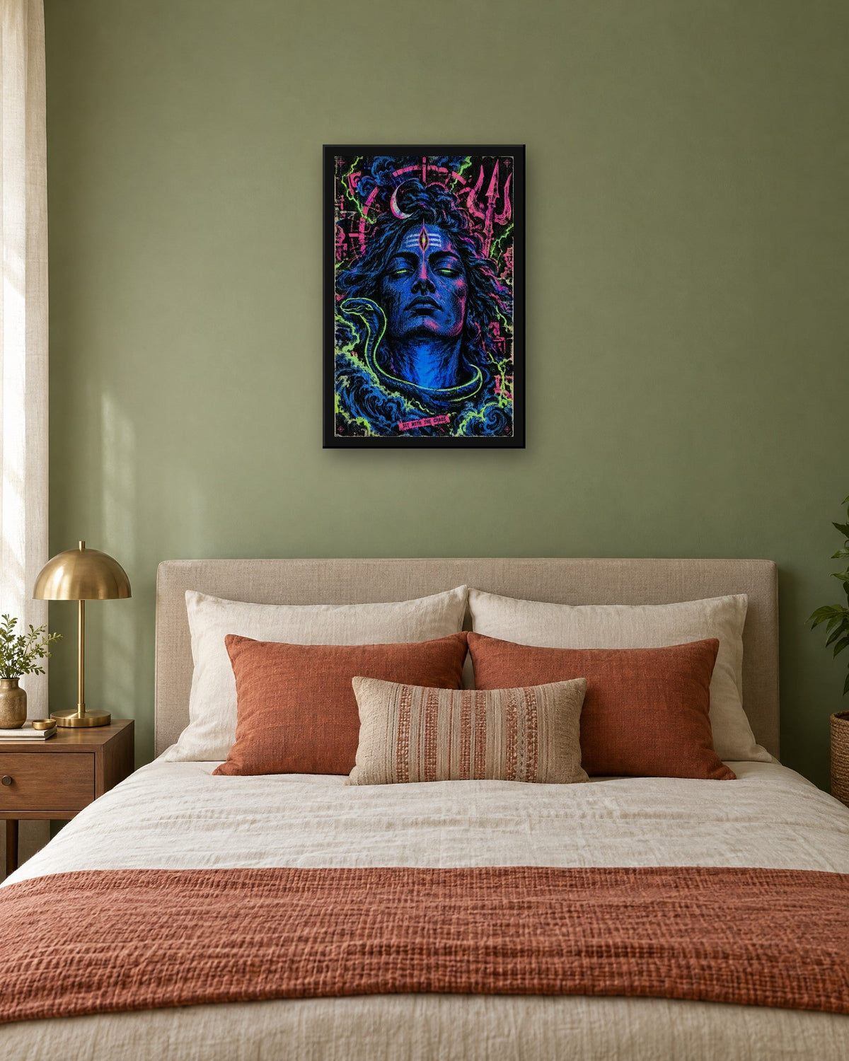 Sit With The Chaos – Shiva framed poster, framed print in a room