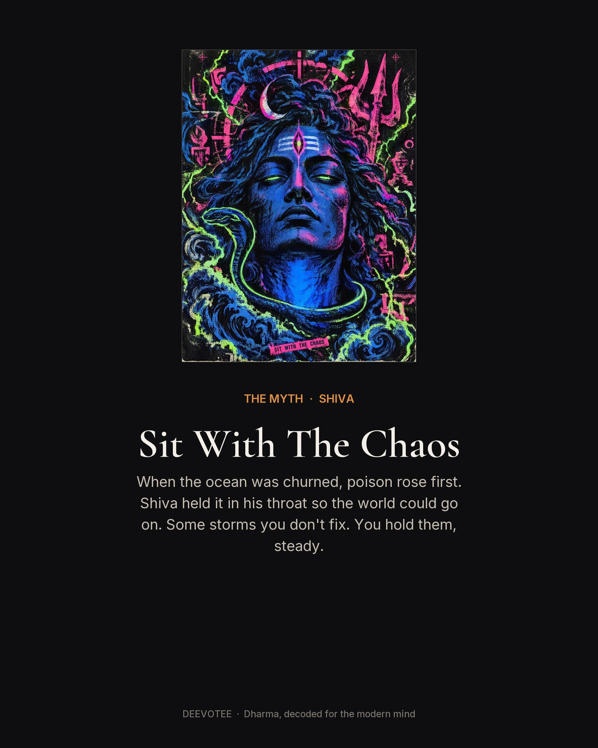 Sit With The Chaos – Shiva framed poster, the myth behind the design