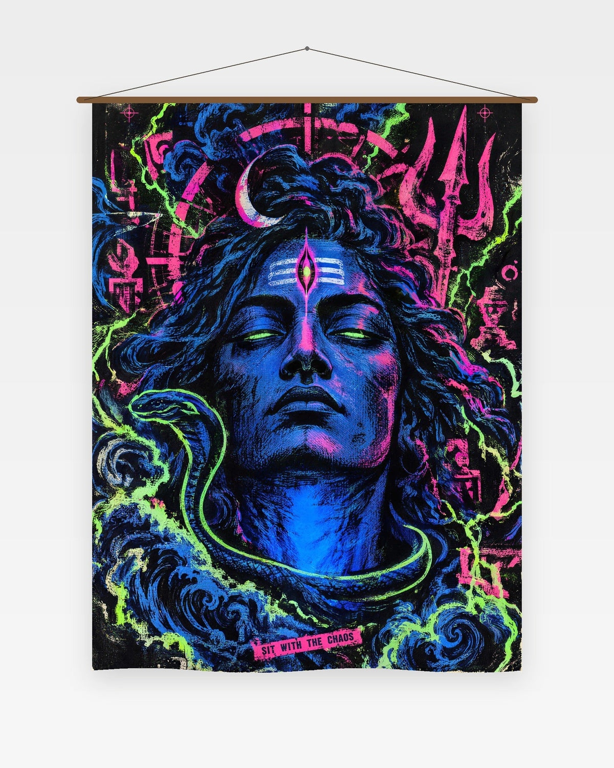 Sit With The Chaos – Shiva tapestry, wall tapestry