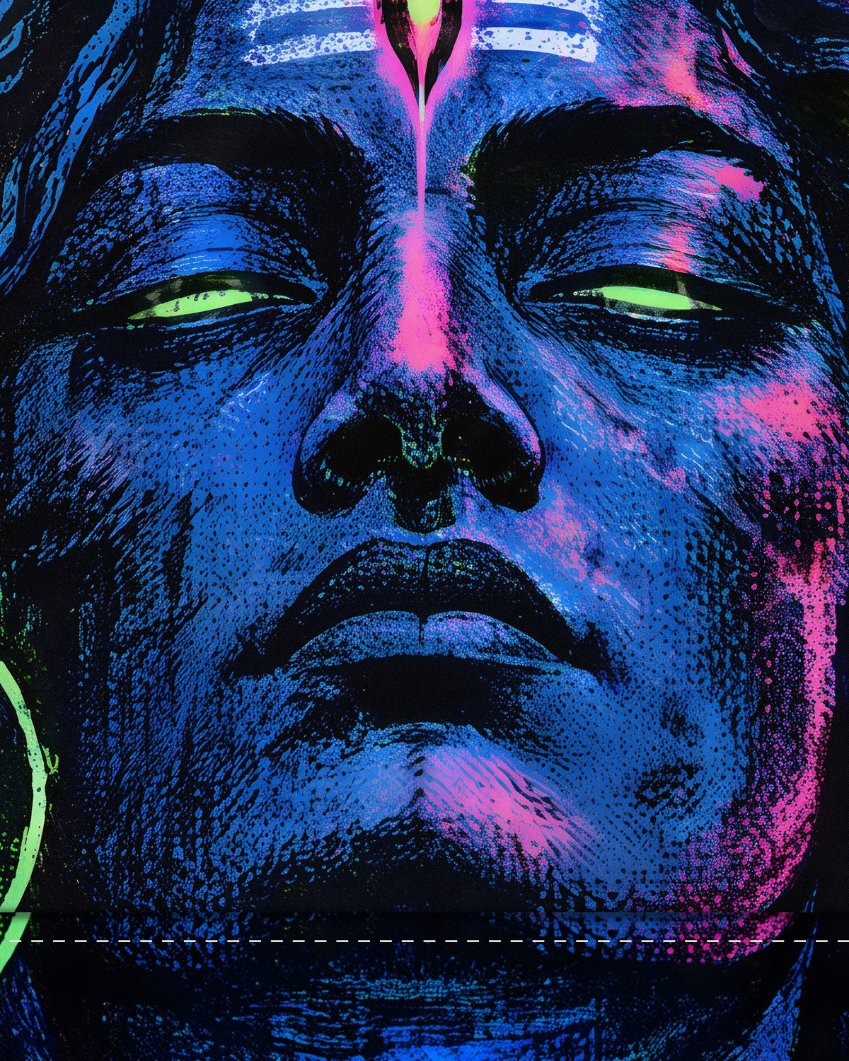 Sit With The Chaos – Shiva tapestry, fabric close-up