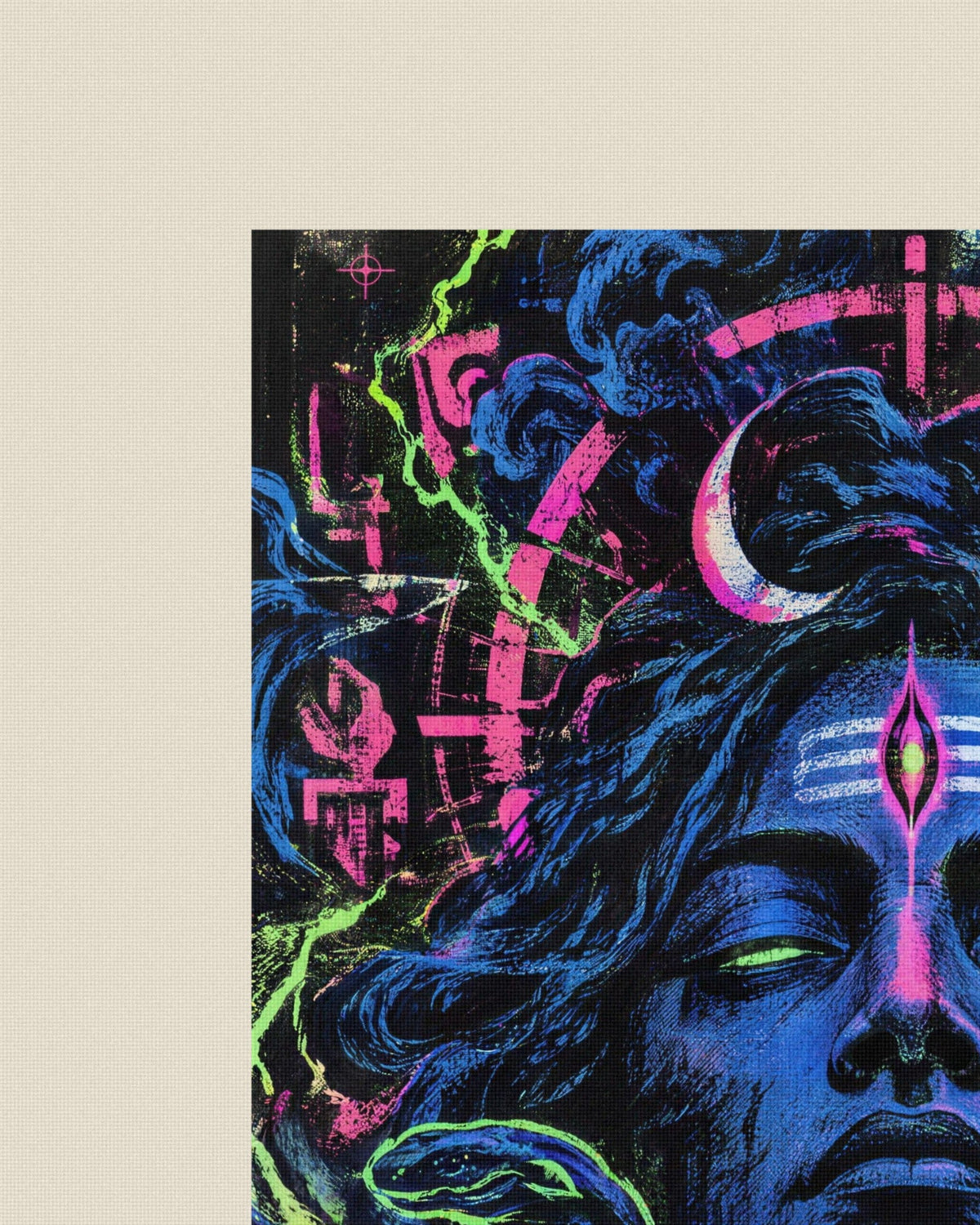 Sit With The Chaos – Shiva tote bag, print close-up on cotton