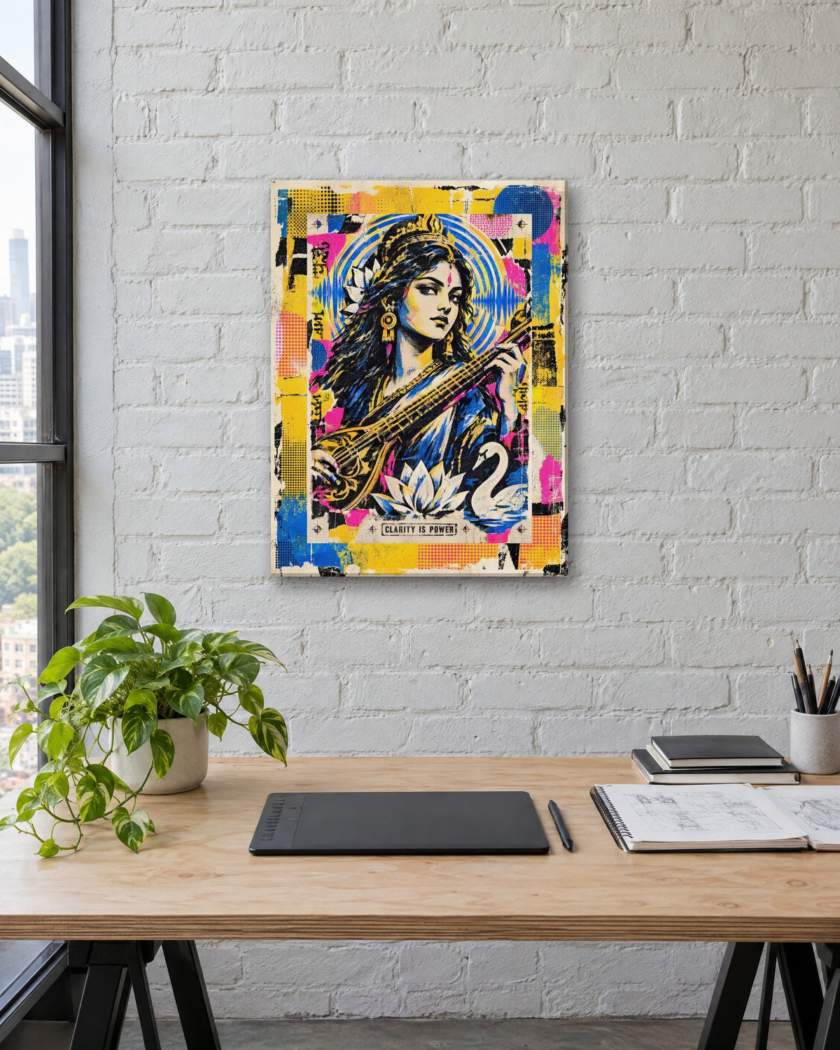 Clarity Is Power – Saraswati canvas, canvas in a second room