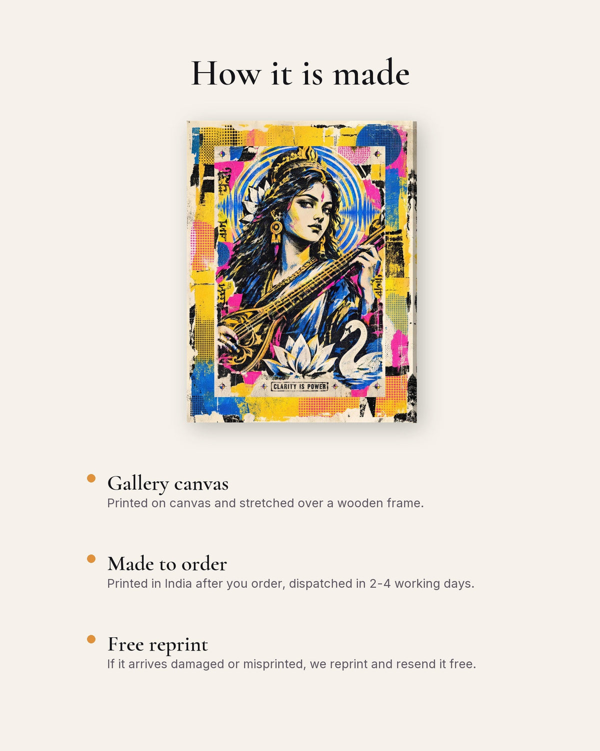 Clarity Is Power – Saraswati canvas, how the canvas is made