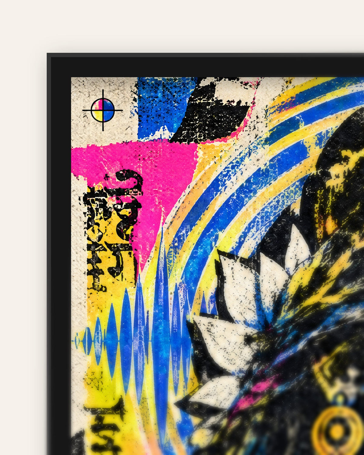 Clarity Is Power – Saraswati framed poster, frame corner close-up