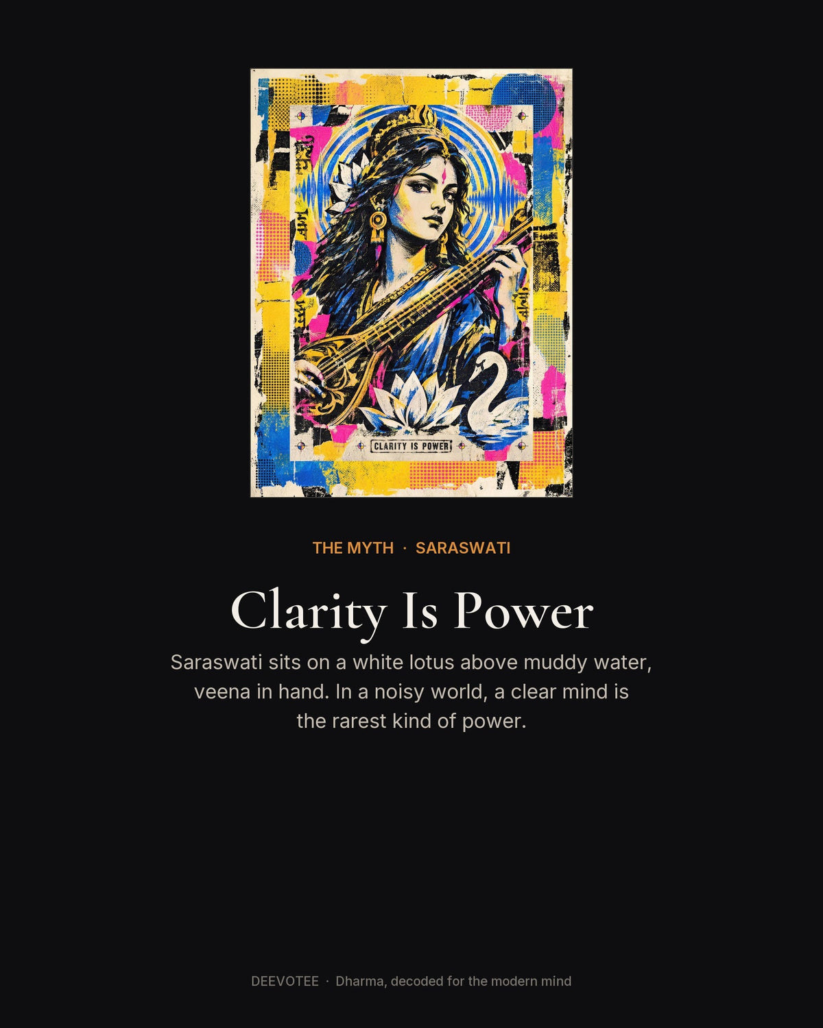 Clarity Is Power – Saraswati tote bag, the myth behind the design