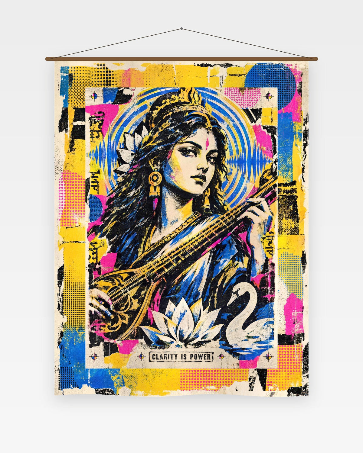 Clarity Is Power – Saraswati tapestry, wall tapestry