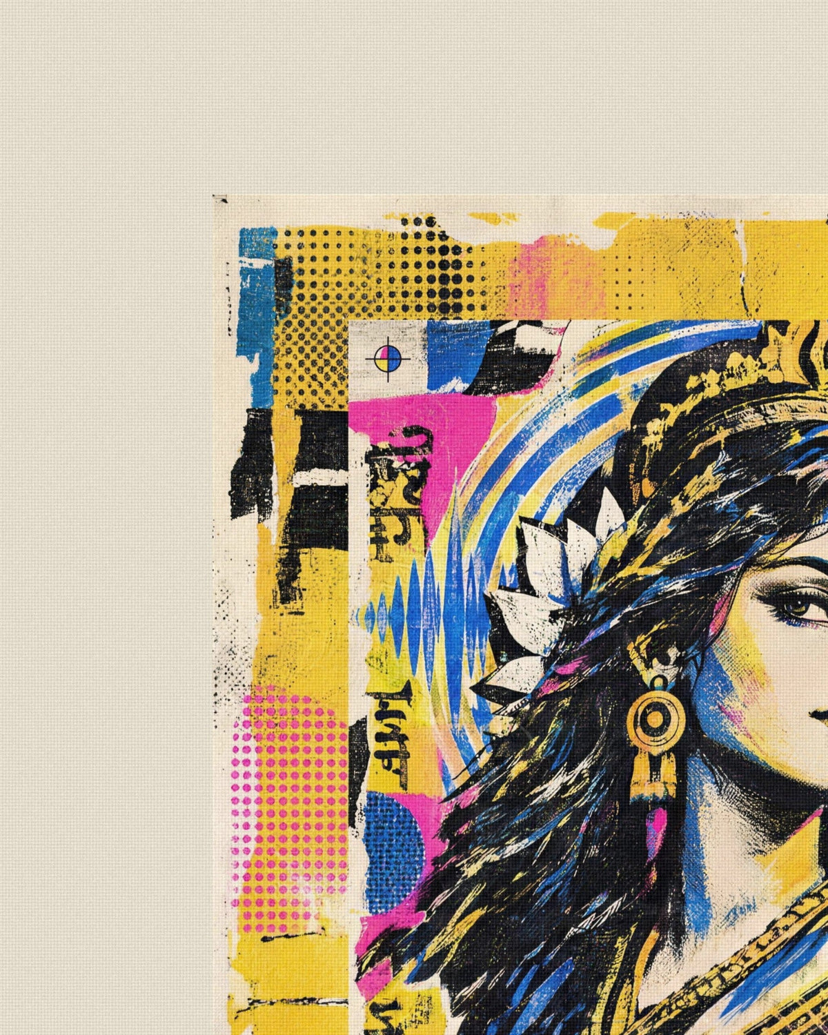 Clarity Is Power – Saraswati tote bag, print close-up on cotton