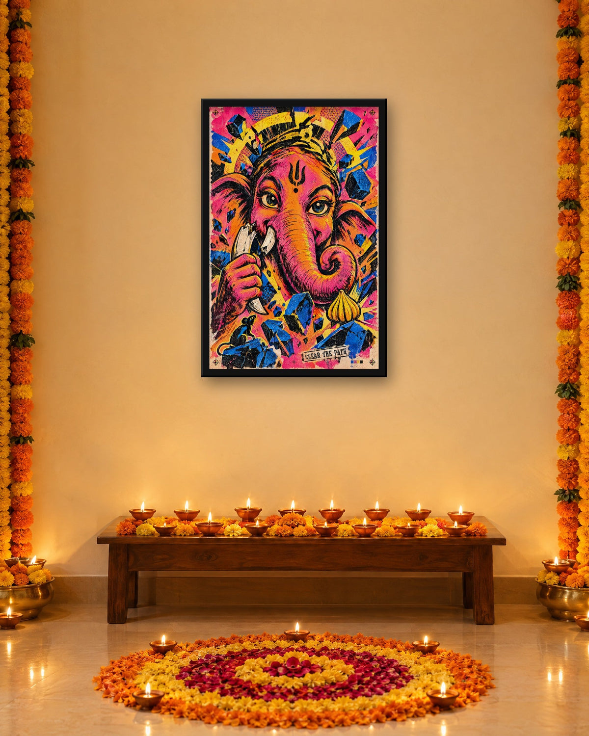 Clear The Path – Ganesha framed poster, framed print in a room