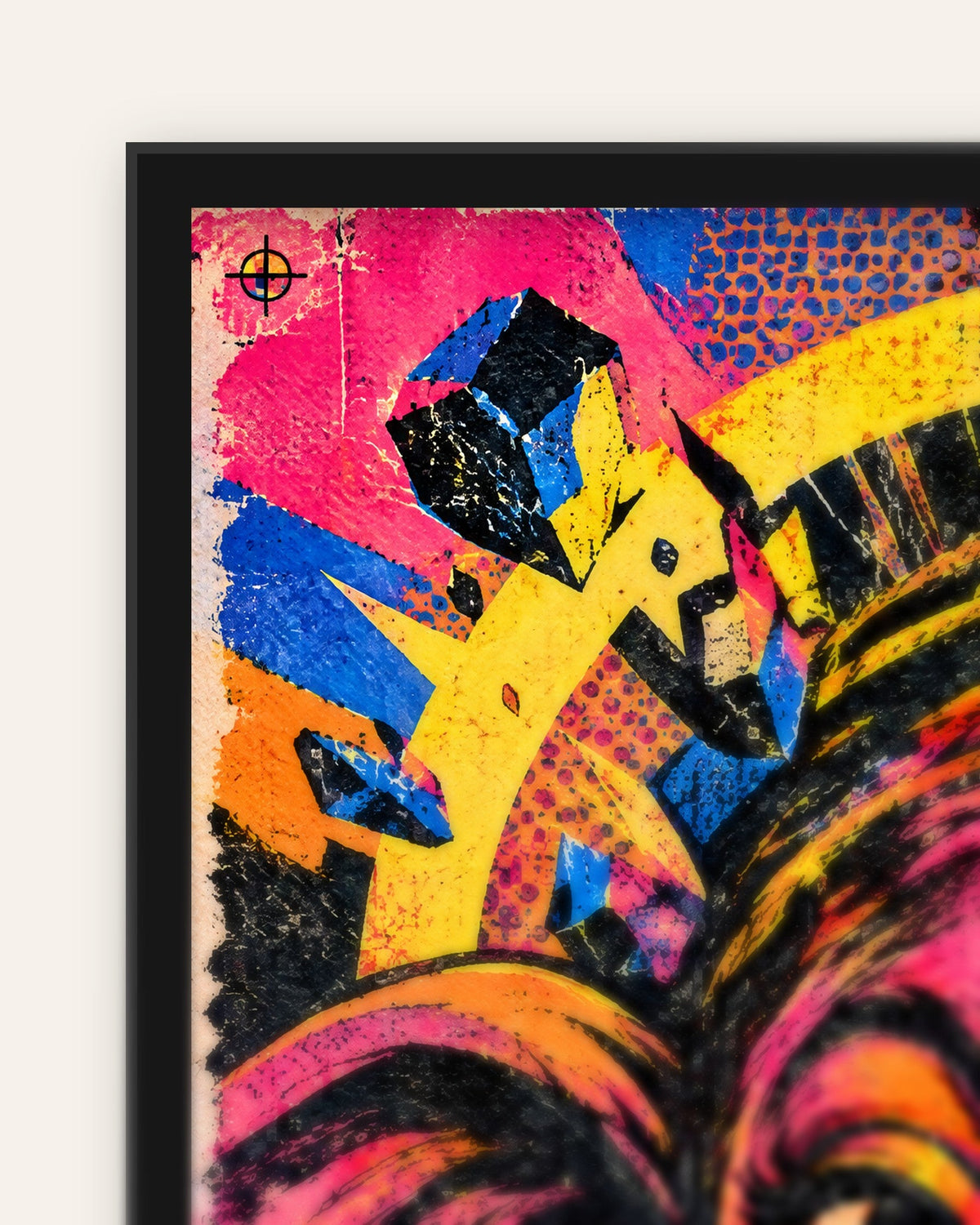 Clear The Path – Ganesha framed poster, frame corner close-up