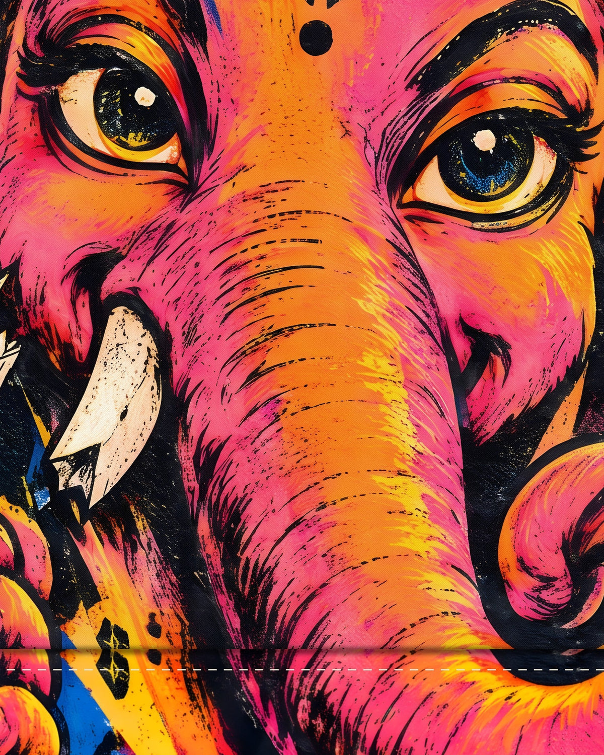 Clear The Path – Ganesha tapestry, fabric close-up