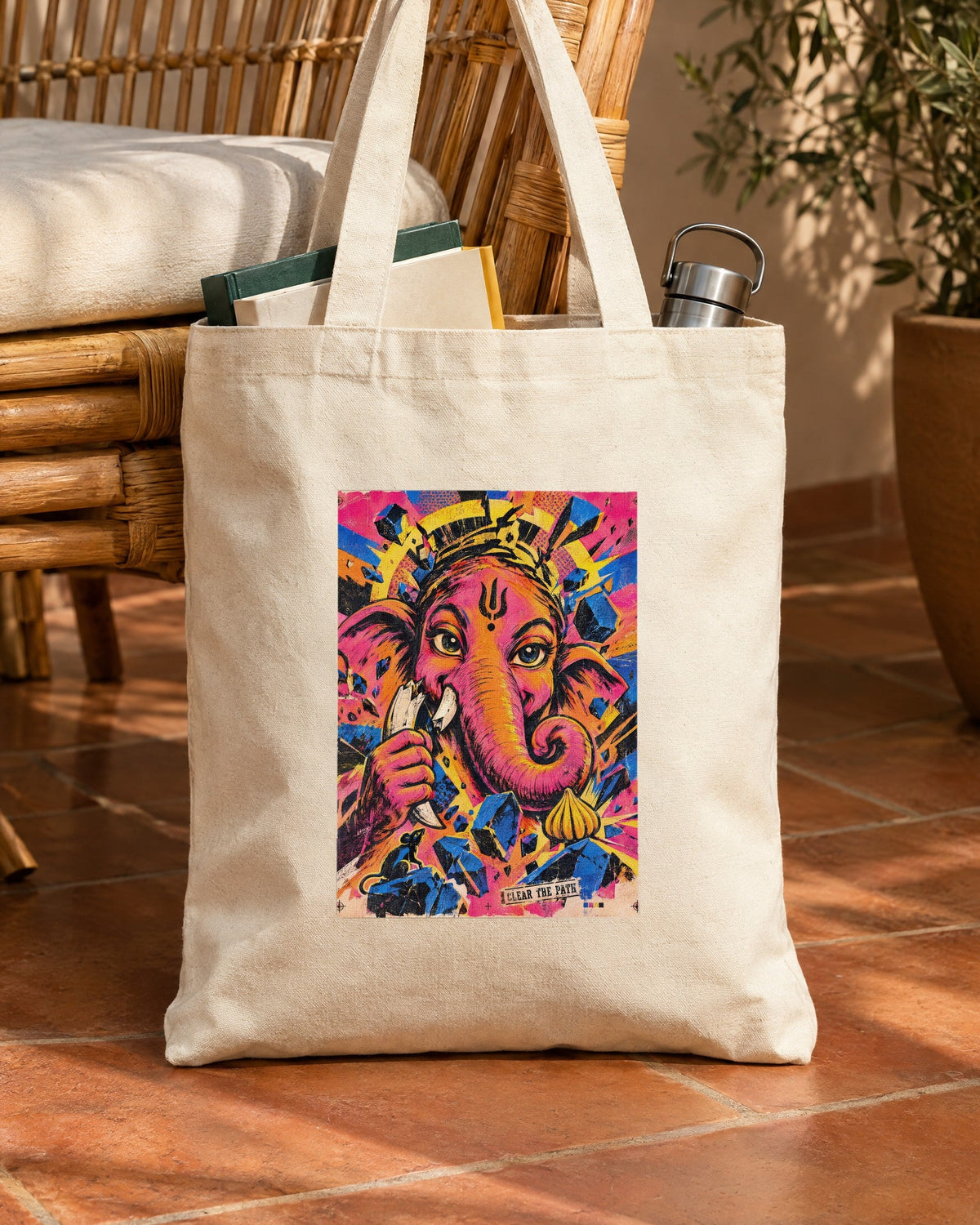 Clear The Path – Ganesha tote bag, tote bag in use