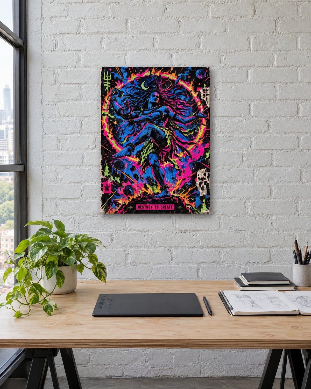 Destroy To Create – Shiva canvas, canvas in a second room