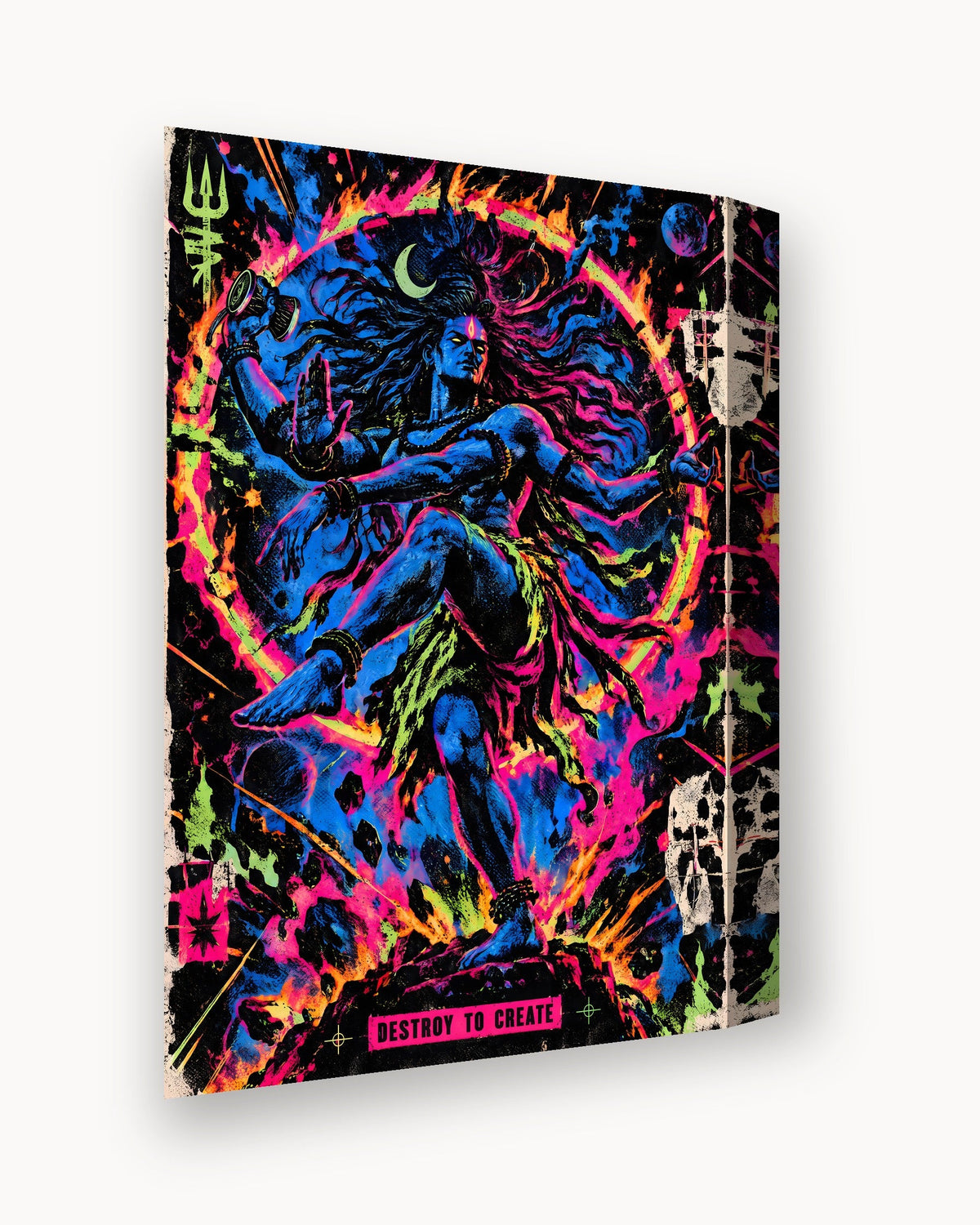 Destroy To Create – Shiva canvas, canvas edge close-up