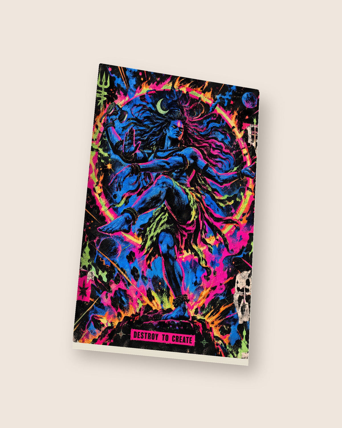 Destroy To Create – Shiva notebook, notebook at an angle