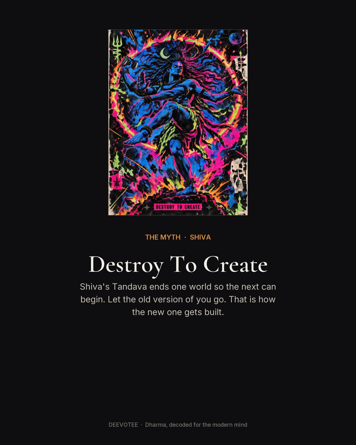Destroy To Create – Shiva tote bag, the myth behind the design