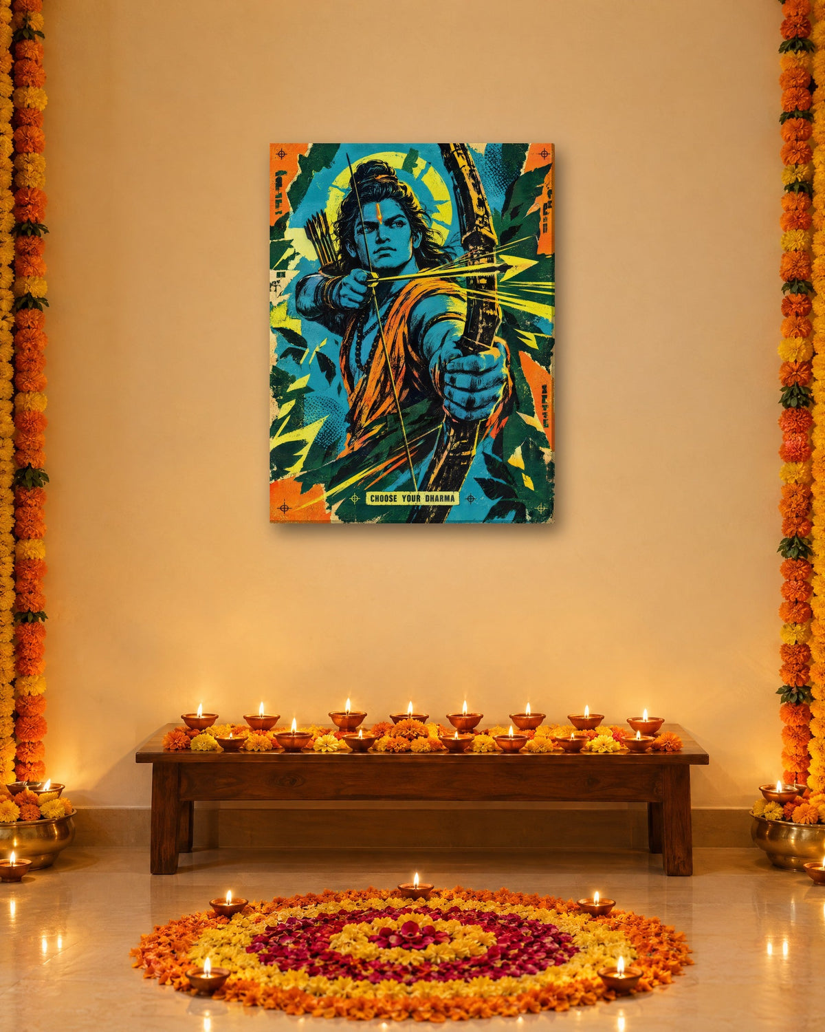 Choose Your Dharma – Ram canvas, canvas in a room