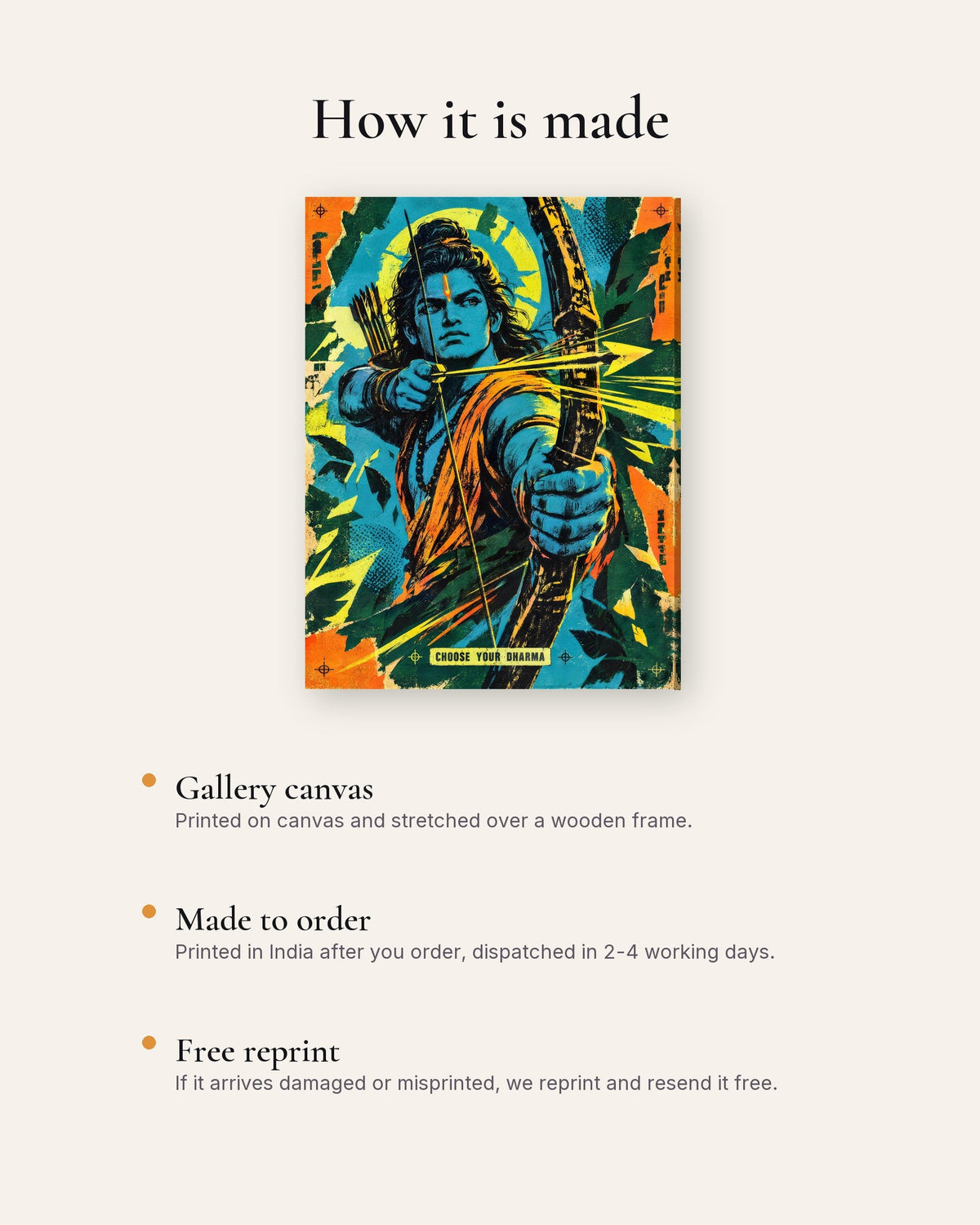Choose Your Dharma – Ram canvas, how the canvas is made