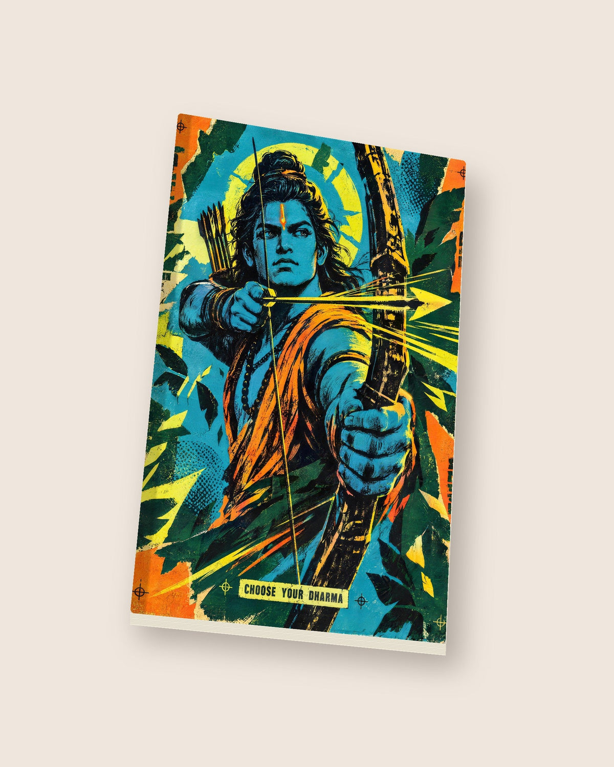 Choose Your Dharma – Ram notebook, notebook at an angle