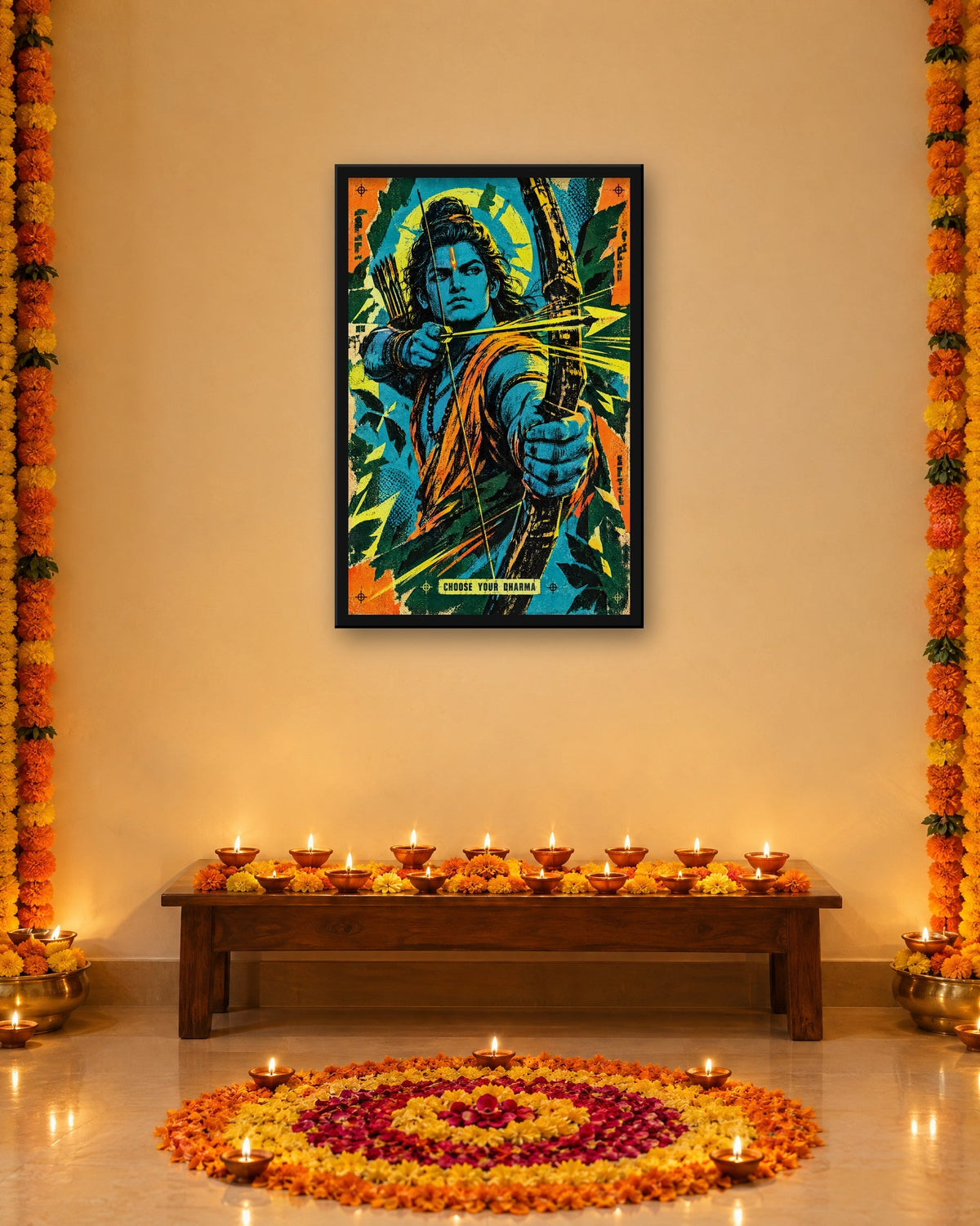Choose Your Dharma – Ram framed poster, framed print in a room