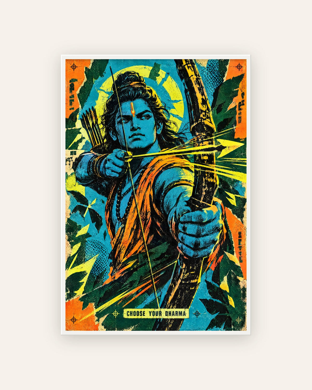 Choose Your Dharma – Ram framed poster, framed print, white frame