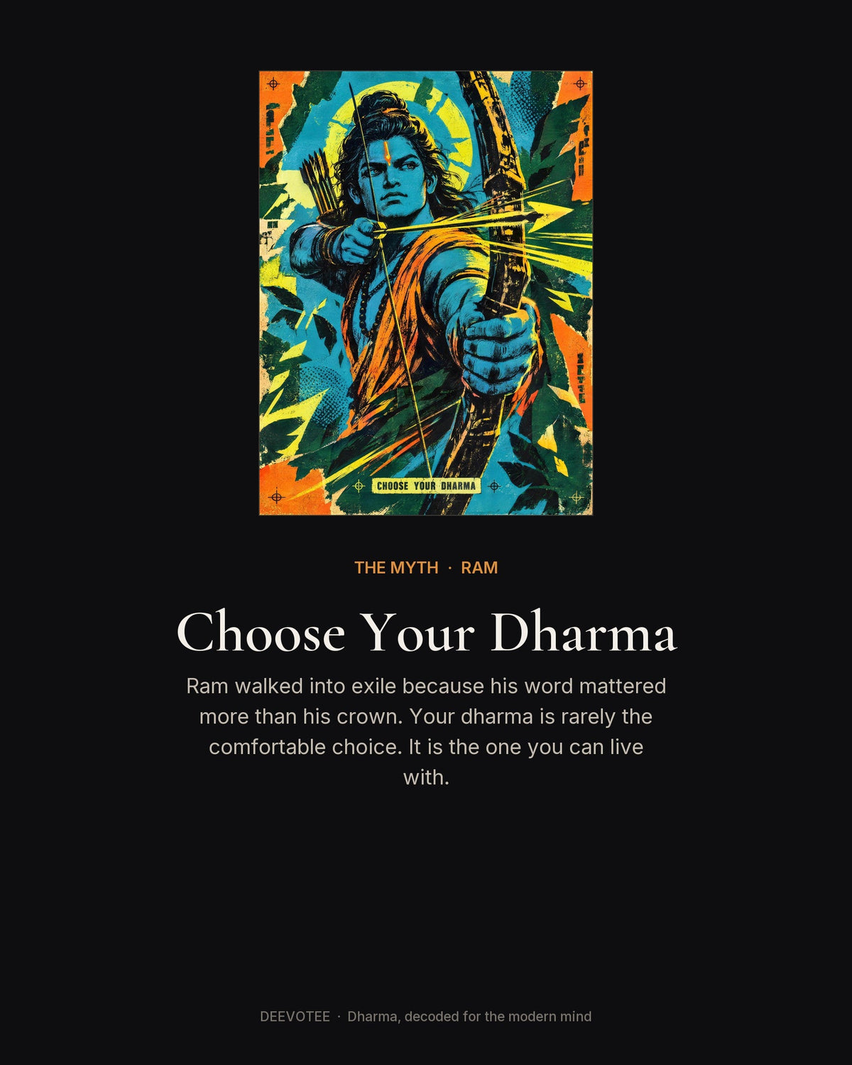Choose Your Dharma – Ram tote bag, the myth behind the design