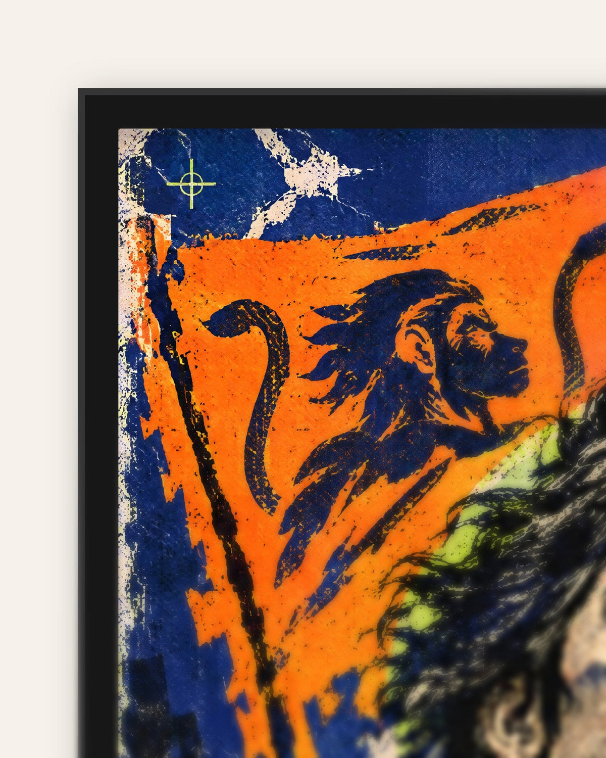 Act Through The Doubt – Arjuna framed poster, frame corner close-up