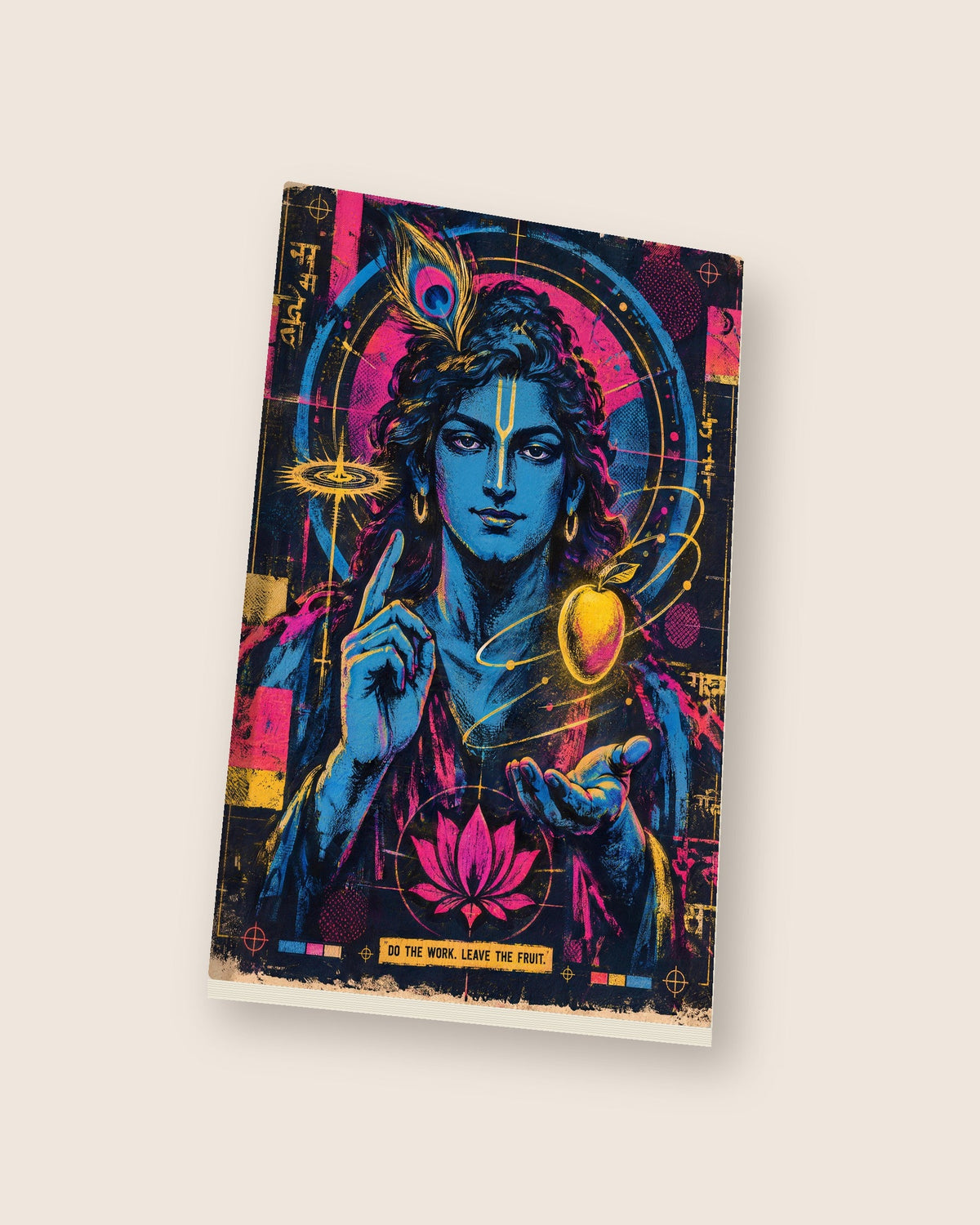 Do The Work. Leave The Fruit. – Krishna daily planner, planner at an angle