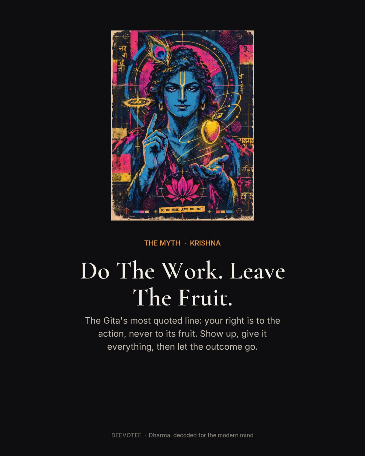 Do The Work. Leave The Fruit. – Krishna canvas, the myth behind the design