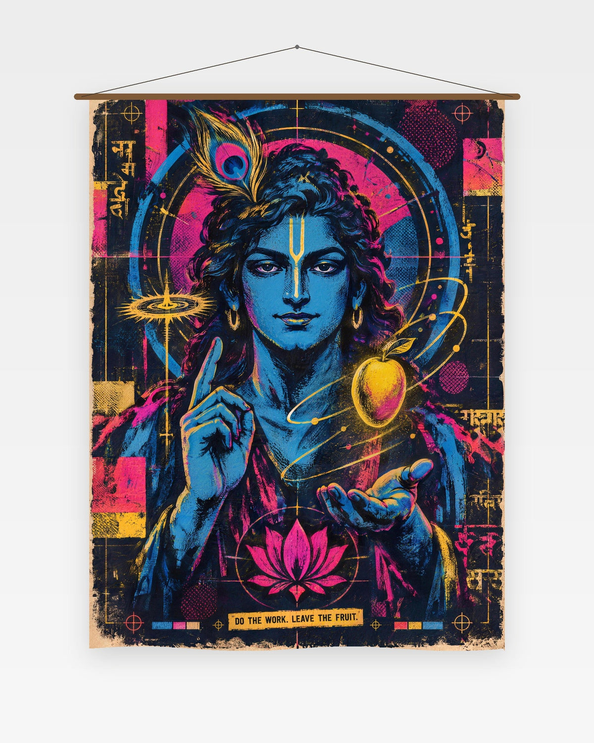 Do The Work. Leave The Fruit. – Krishna tapestry, wall tapestry