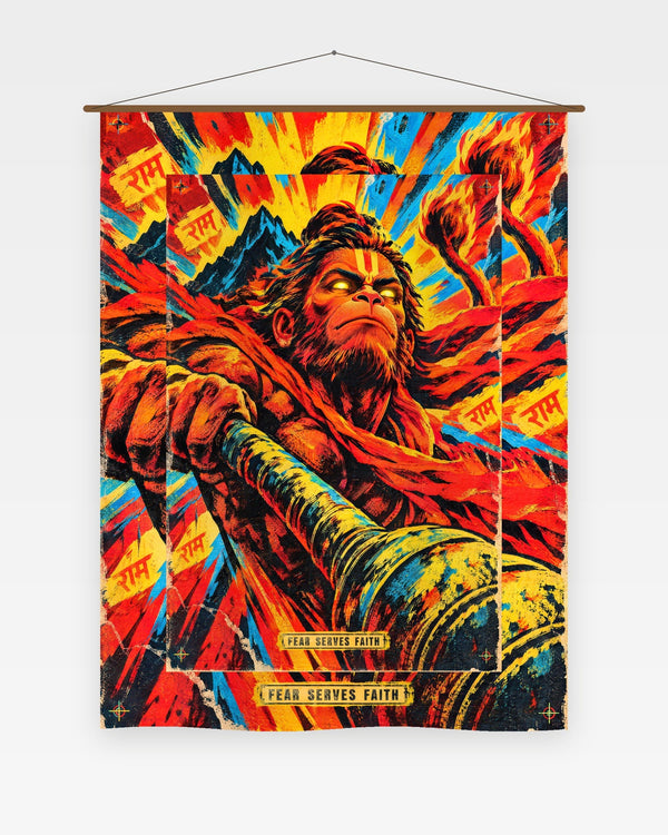 Fear Serves Faith — Hanuman Tapestry