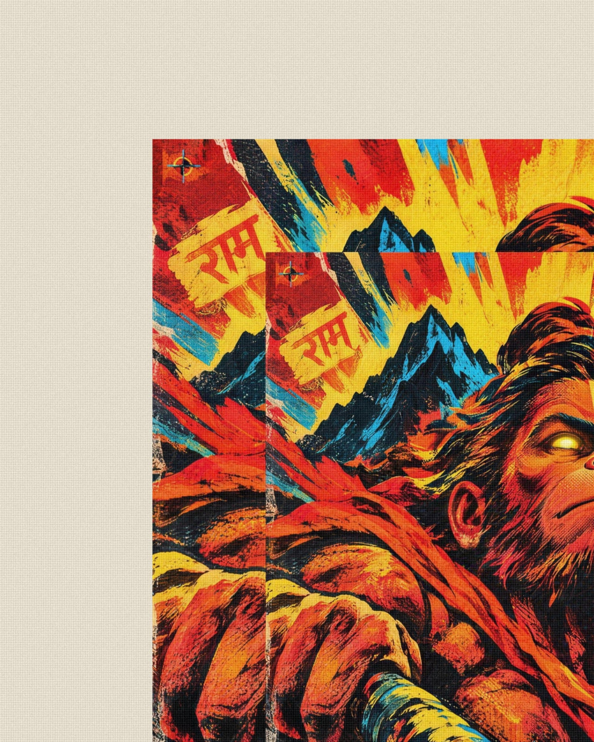 Fear Serves Faith – Hanuman tote bag, print close-up on cotton