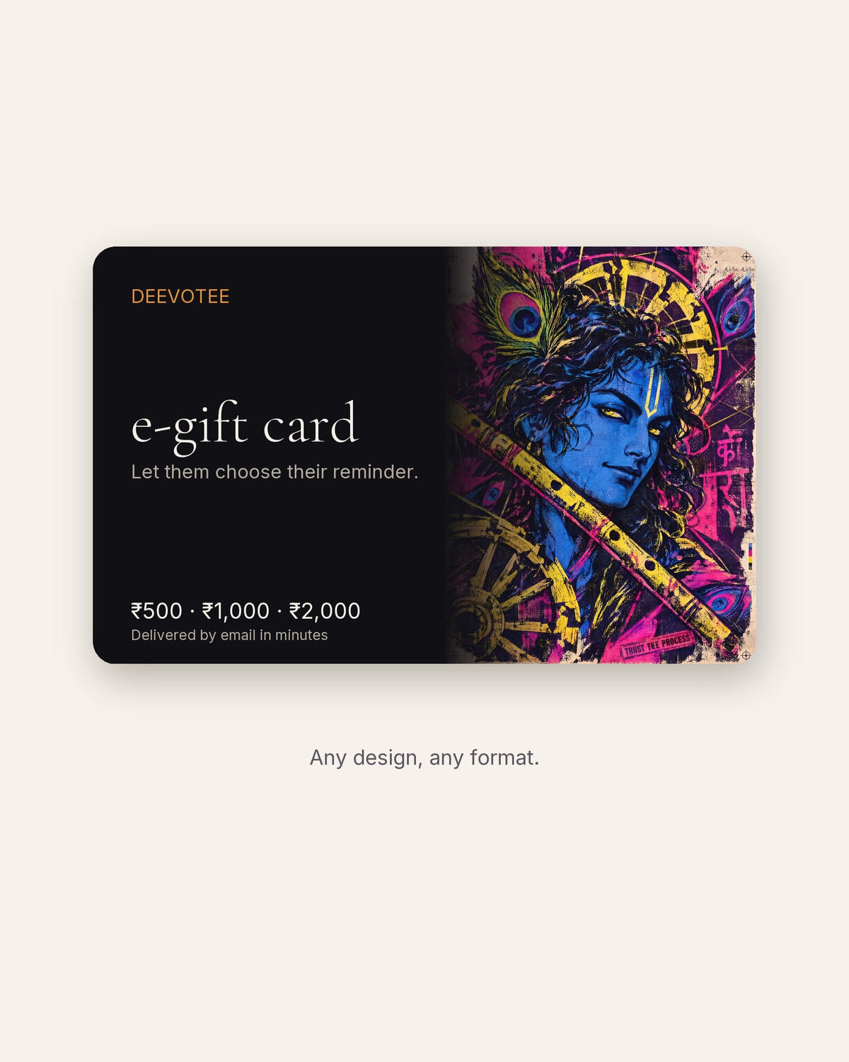 DEEVOTEE e-gift card, ₹500, ₹1,000 or ₹2,000, delivered by email