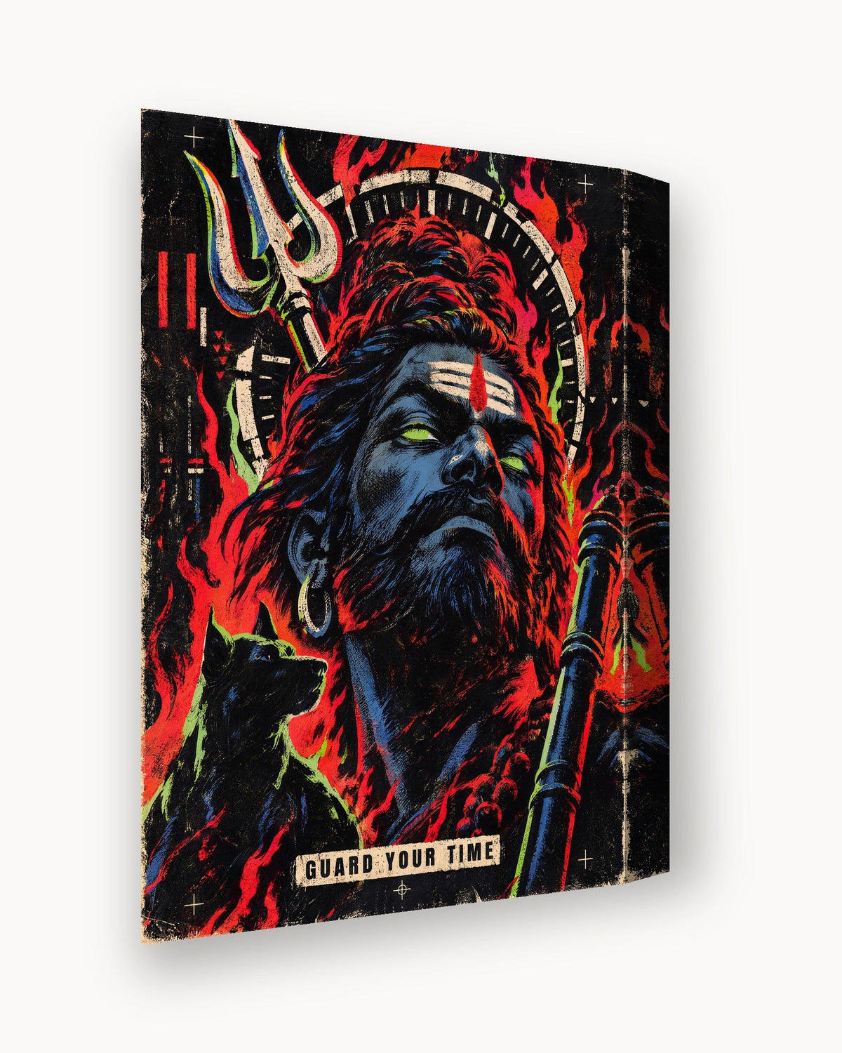 Guard Your Time – Bhairava canvas, canvas edge close-up