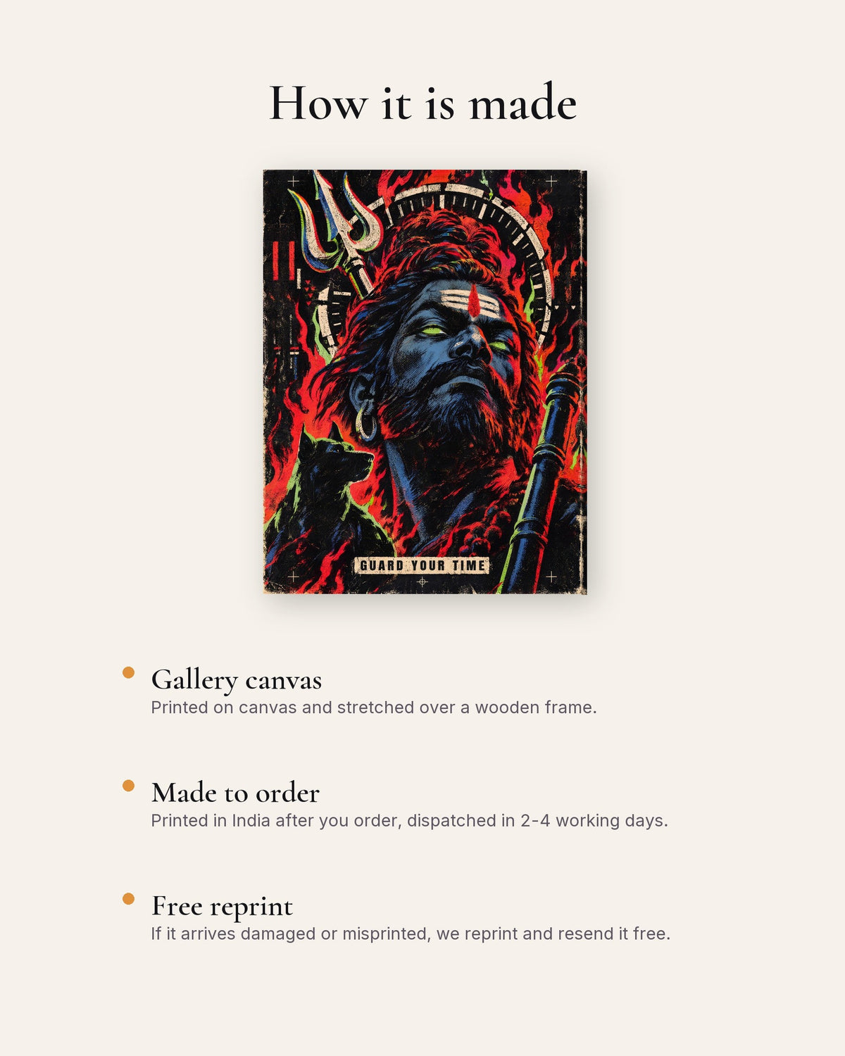 Guard Your Time – Bhairava canvas, how the canvas is made