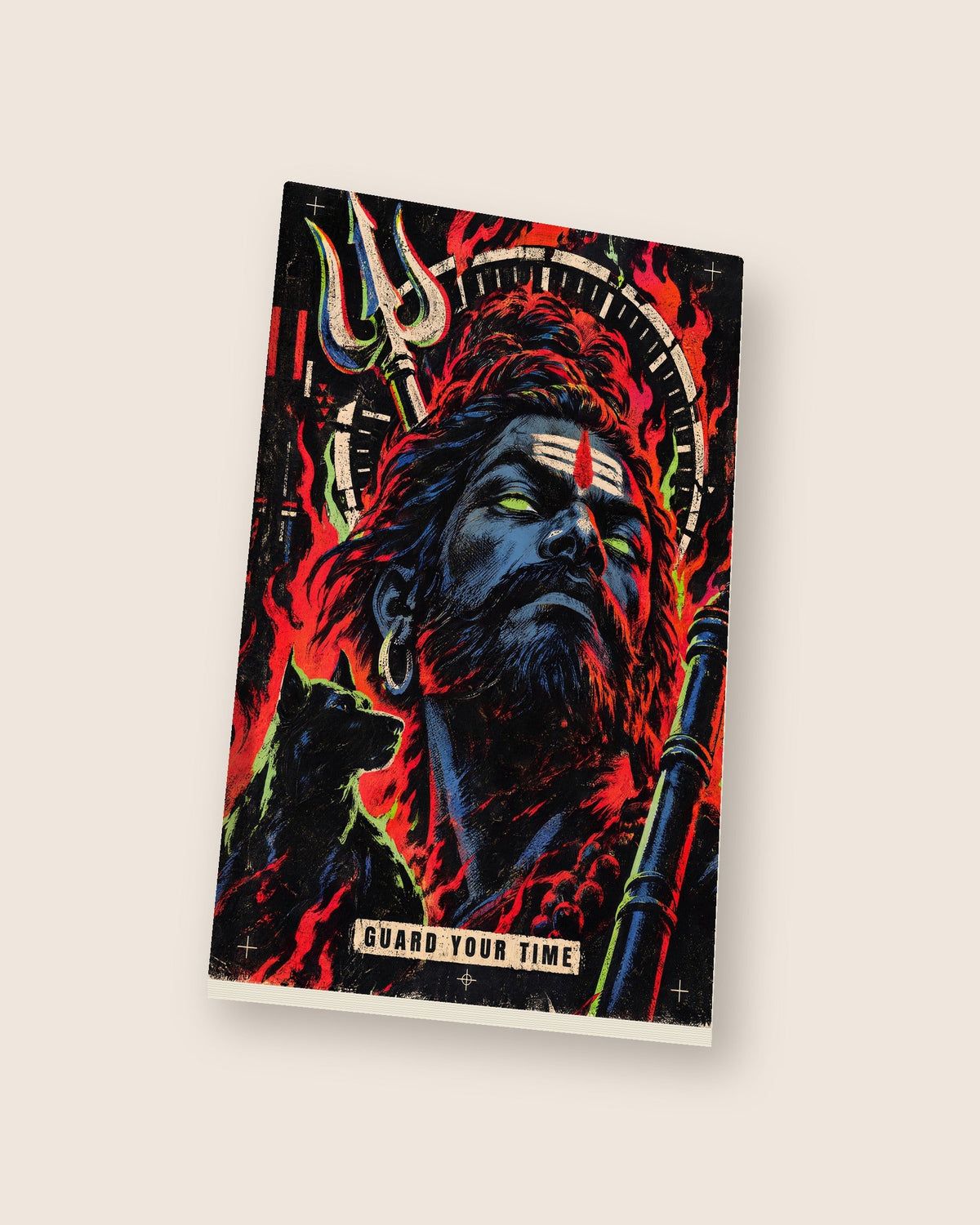 Guard Your Time – Bhairava daily planner, planner at an angle