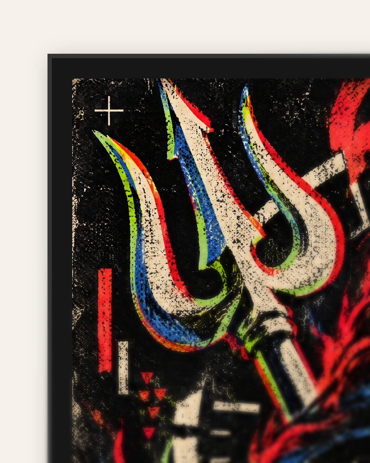 Guard Your Time – Bhairava framed poster, frame corner close-up