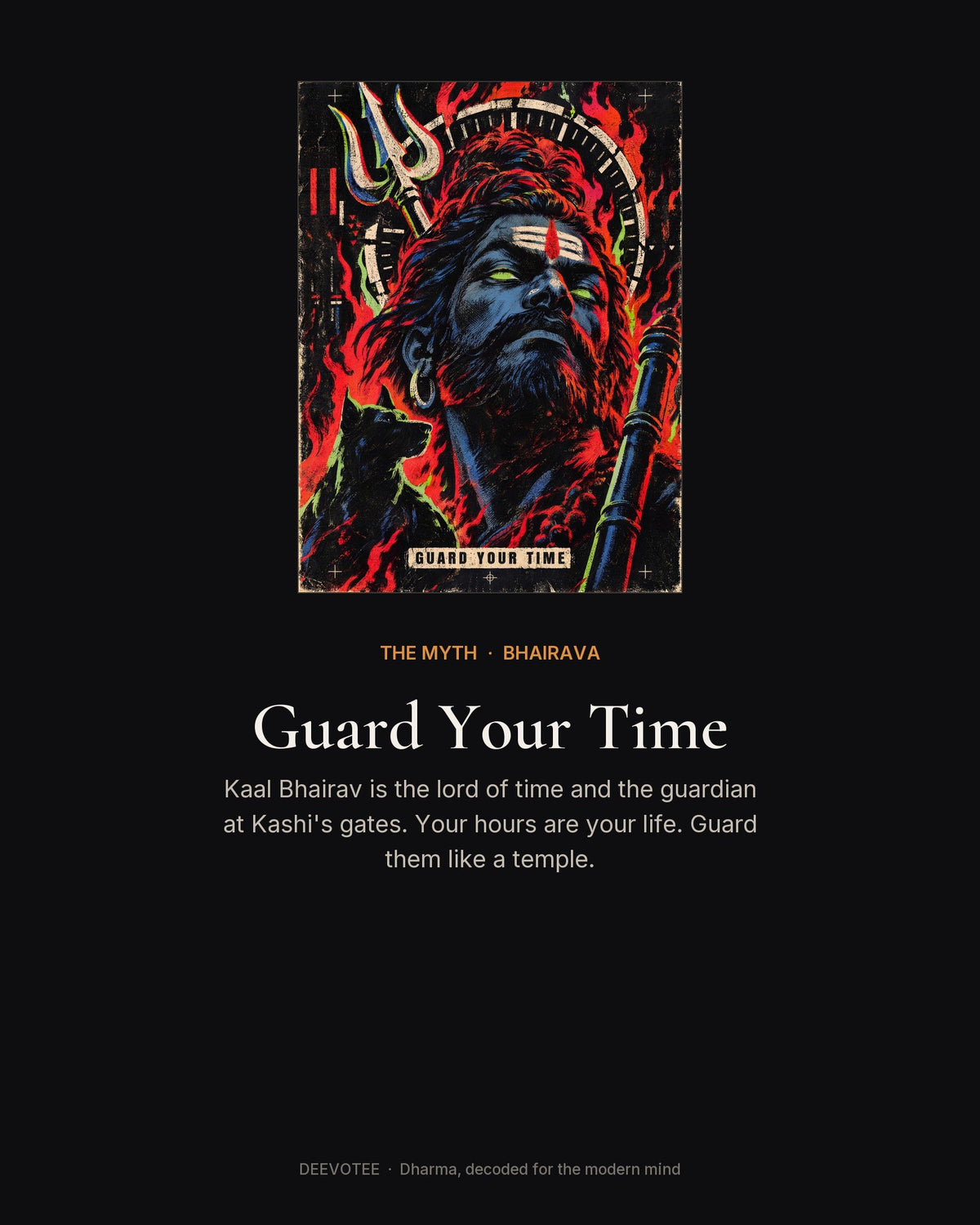 Guard Your Time – Bhairava tote bag, the myth behind the design