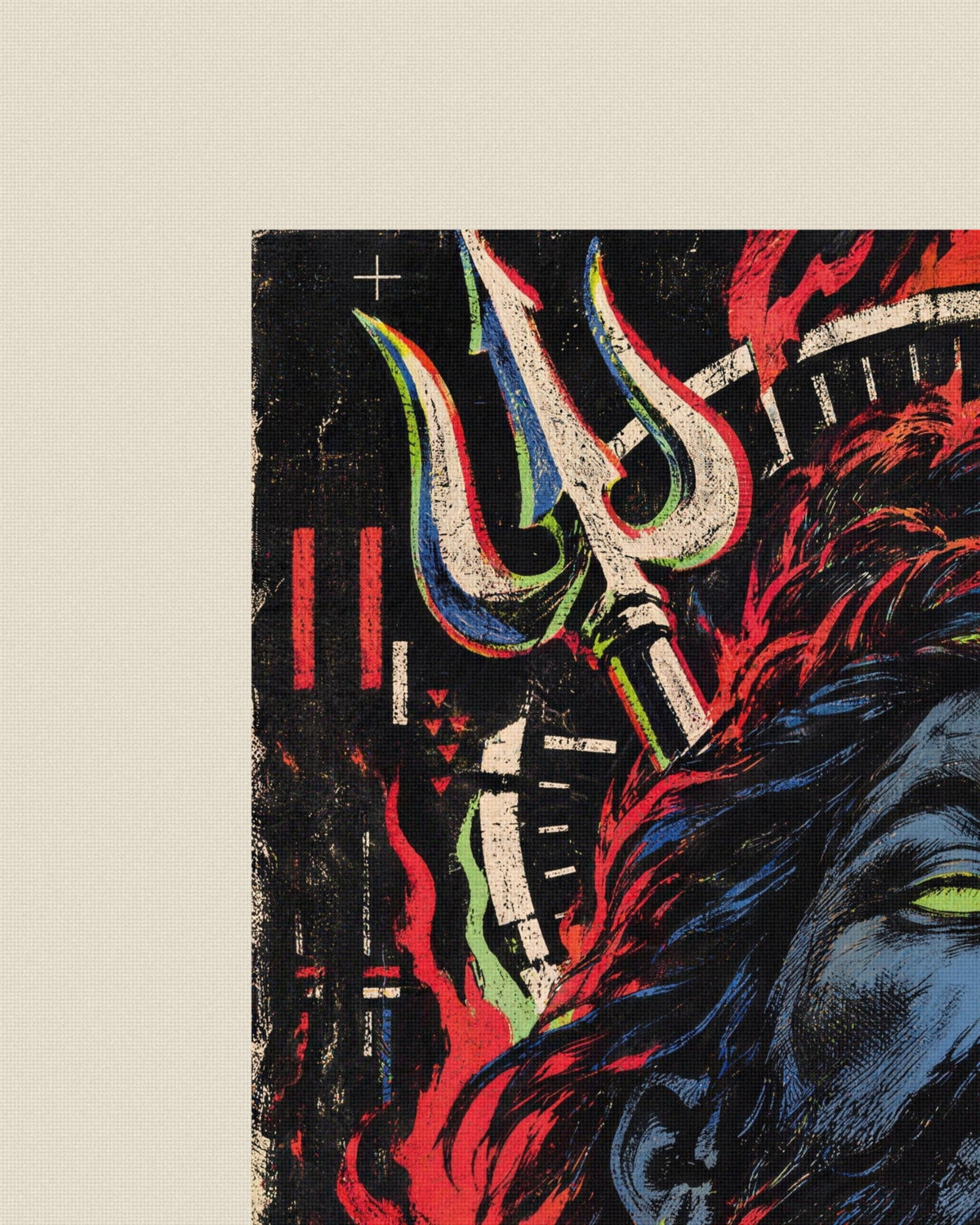 Guard Your Time – Bhairava tote bag, print close-up on cotton