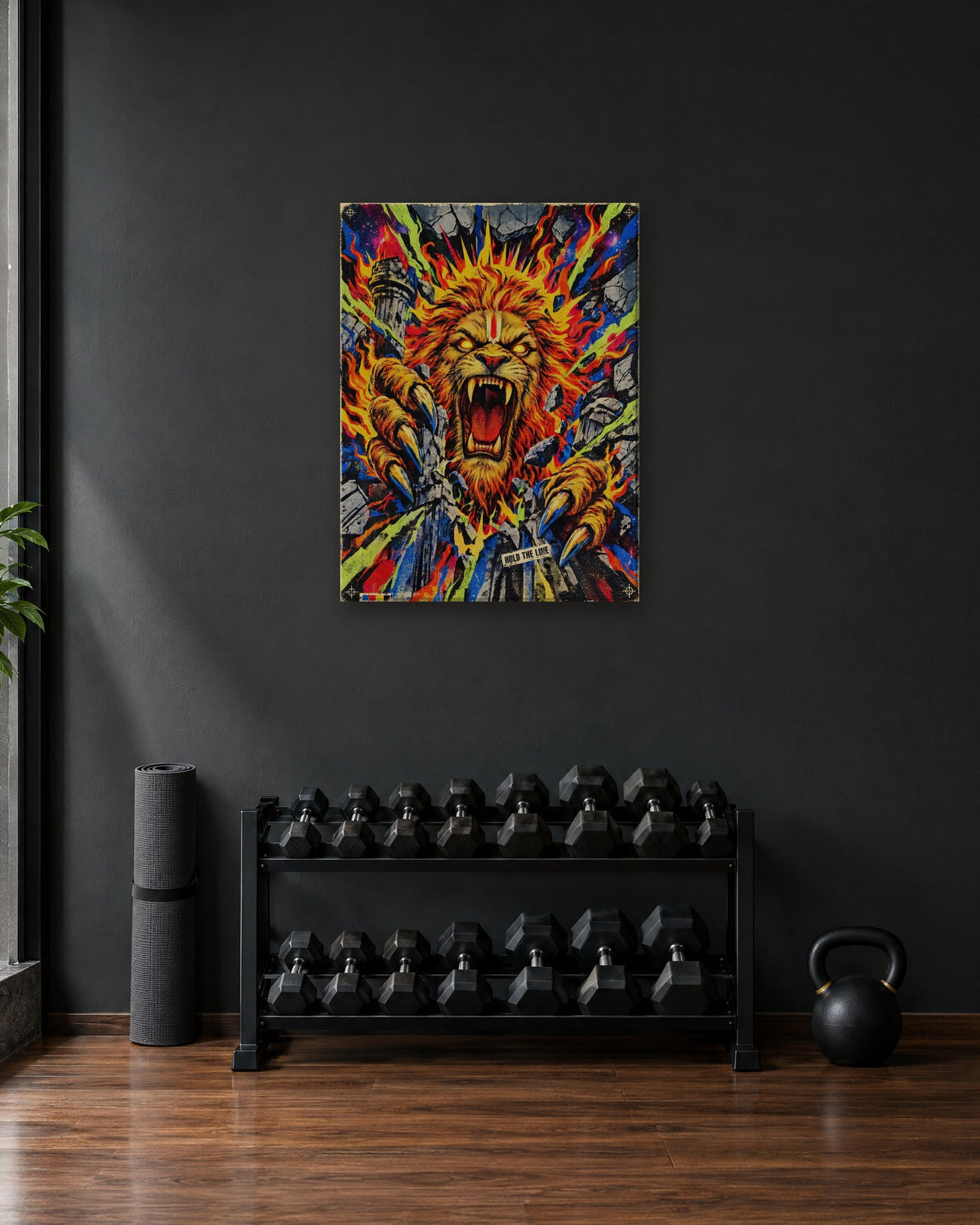 Hold The Line – Narasimha canvas, canvas in a second room