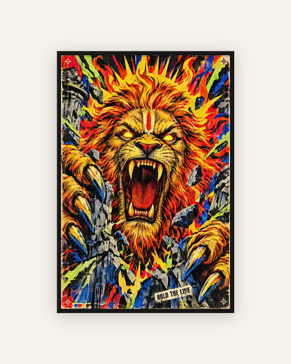 Hold The Line — Narasimha Framed Poster