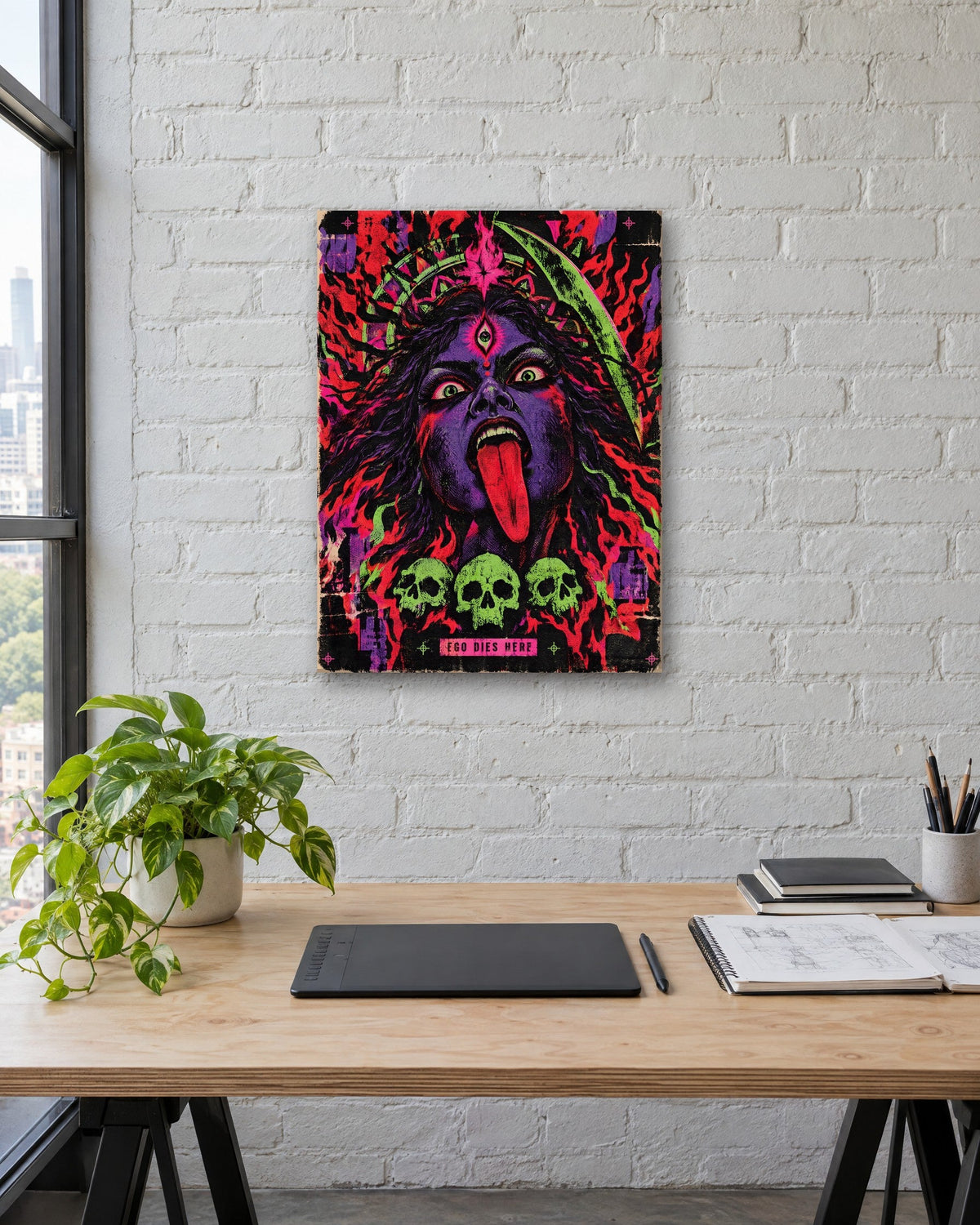 Ego Dies Here – Kali canvas, canvas in a second room